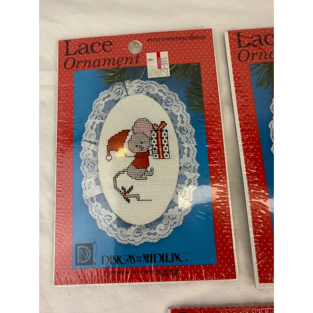 Lot of 5‎ Designs for the Needle Vintage Lace Ornament Cross Stitch Kits